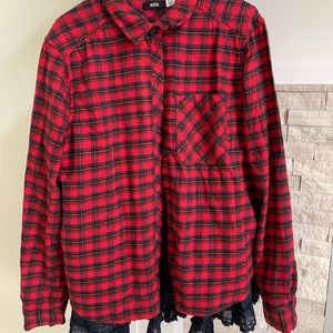 Urban outfitters frilly-hemmed flannel